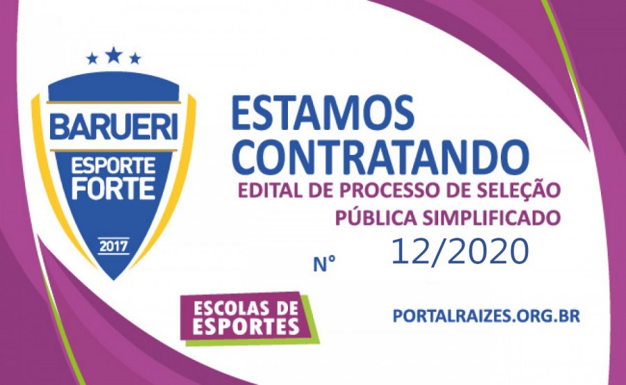 EDITAL DE PROCESSO DE SELE&Ccedil;&Atilde;O P&Uacute;BLICA SIMPLIFICADO N&deg; 012/2020 -  AT&Eacute; 04/10/2020