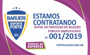 Edital do Concurso 01/2019 &ndash; Programa Barueri Esporte Forte